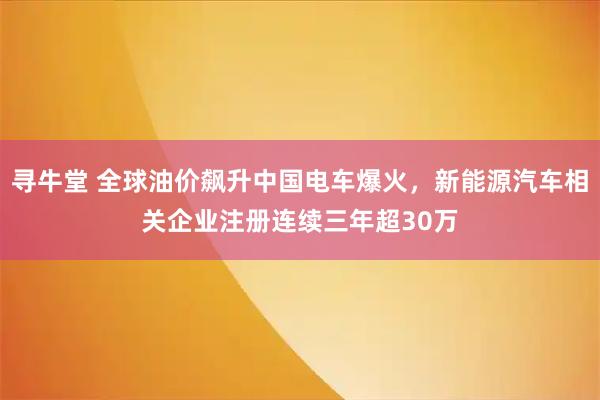 寻牛堂 全球油价飙升中国电车爆火，新能源汽车相关企业注册连续三年超30万