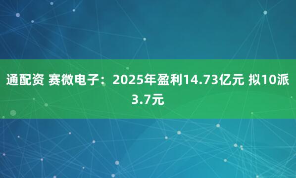 通配资 赛微电子：2025年盈利14.73亿元 拟10派3.7元